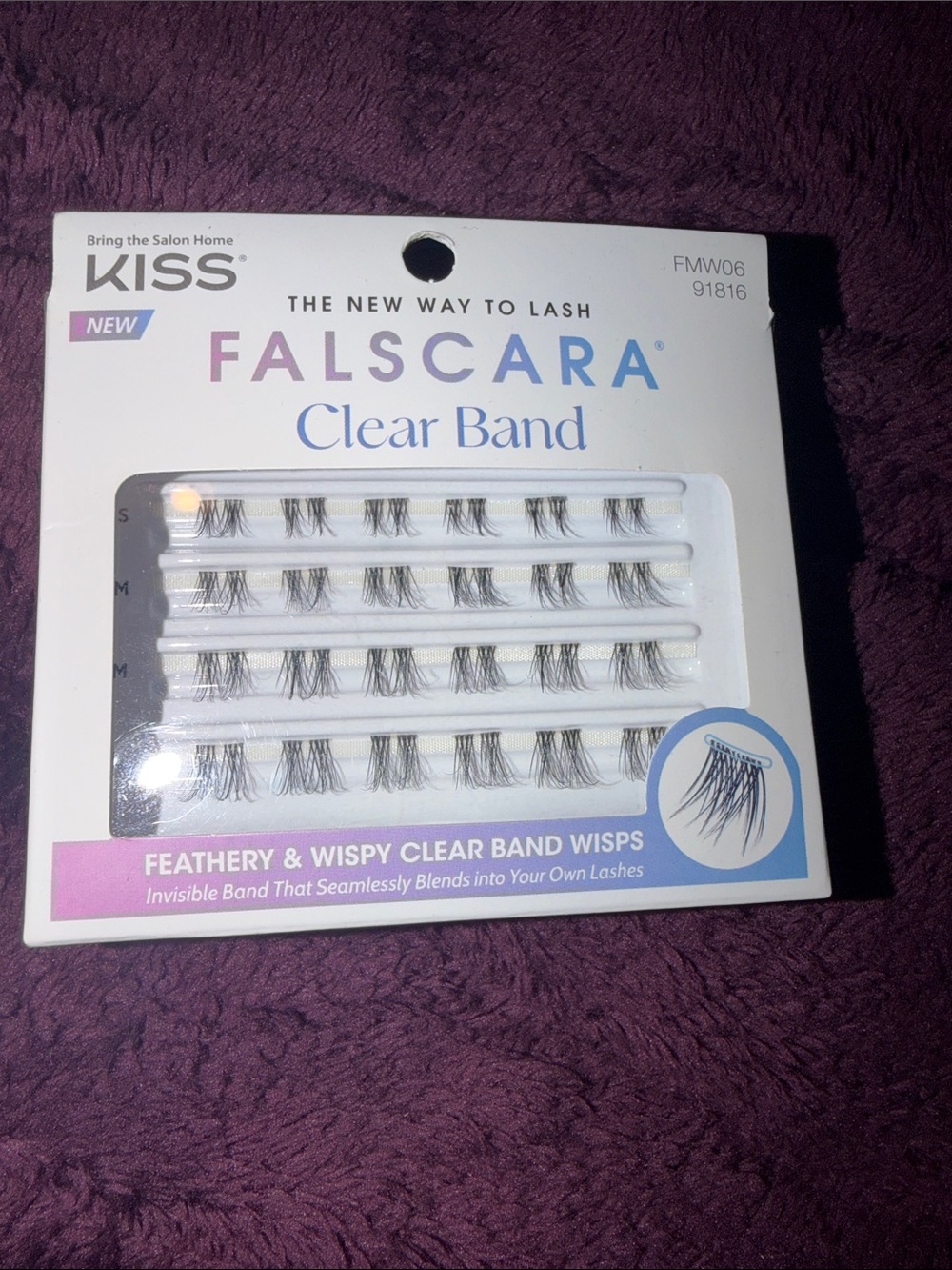 KISS Falscara Clear Band Feathery Wispy Lashes - Black